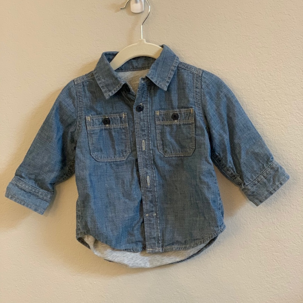 Baby gap warm denim button down